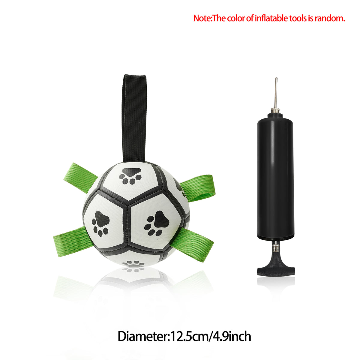 Interactive Dog Soccer Ball with Grab Tabs - Inflatable Training Toy with Pump