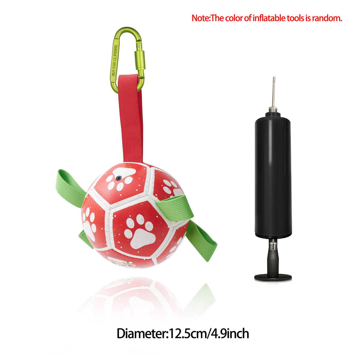 Interactive Dog Soccer Ball with Grab Tabs - Inflatable Training Toy with Pump