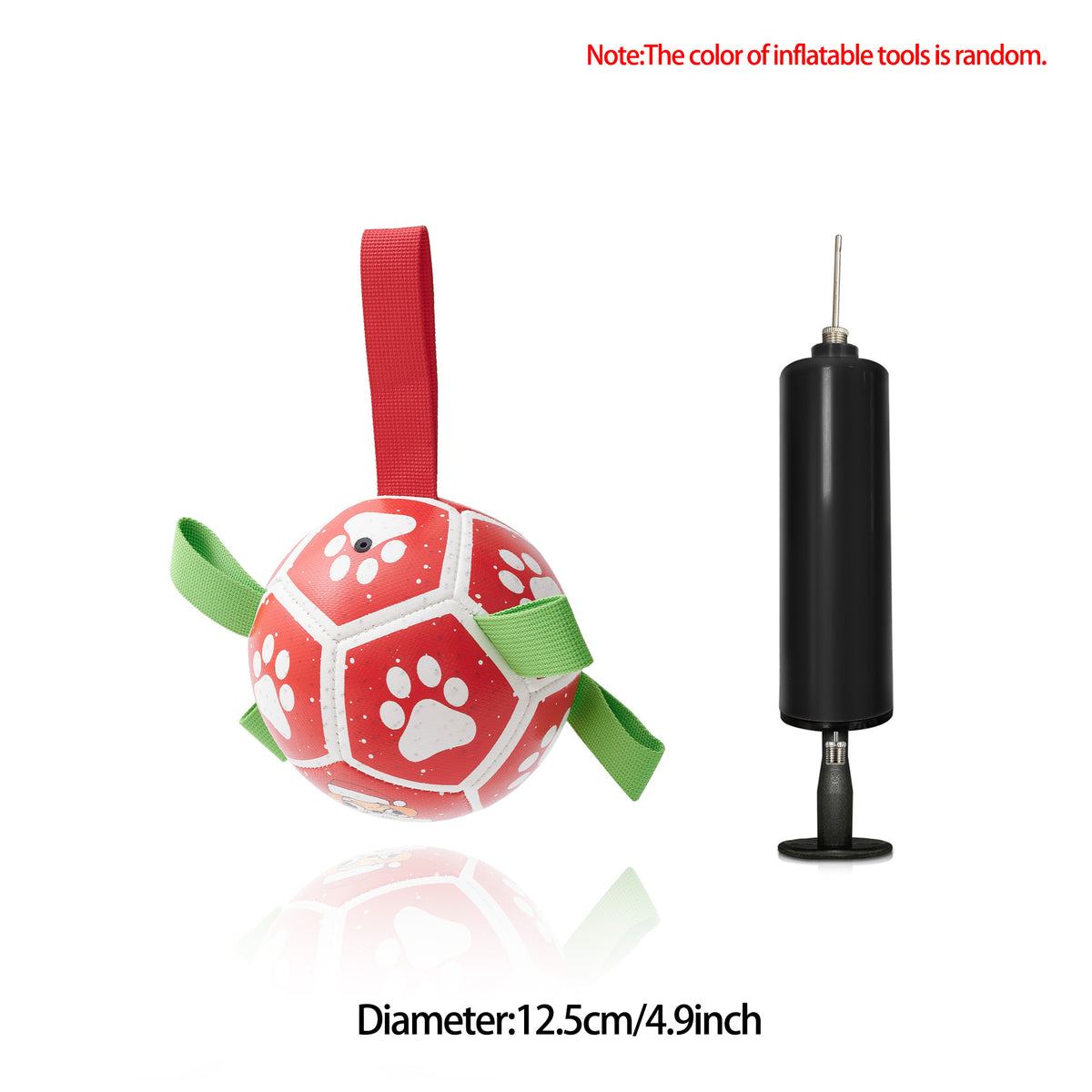 Interactive Dog Soccer Ball with Grab Tabs - Inflatable Training Toy with Pump