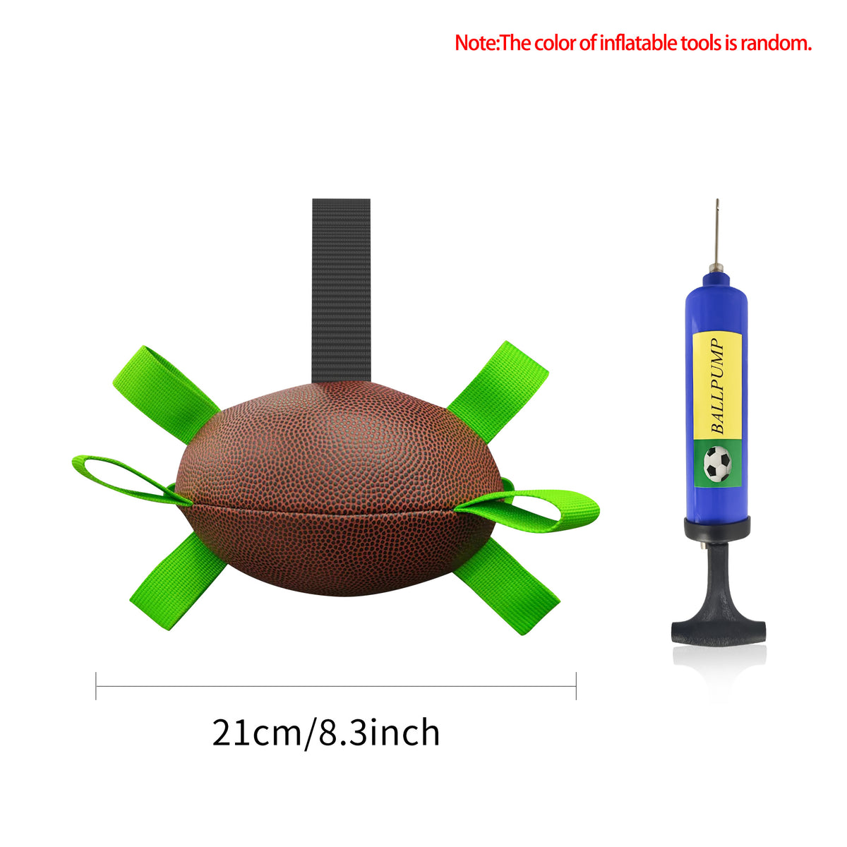 Interactive Dog Soccer Ball with Grab Tabs - Inflatable Training Toy with Pump
