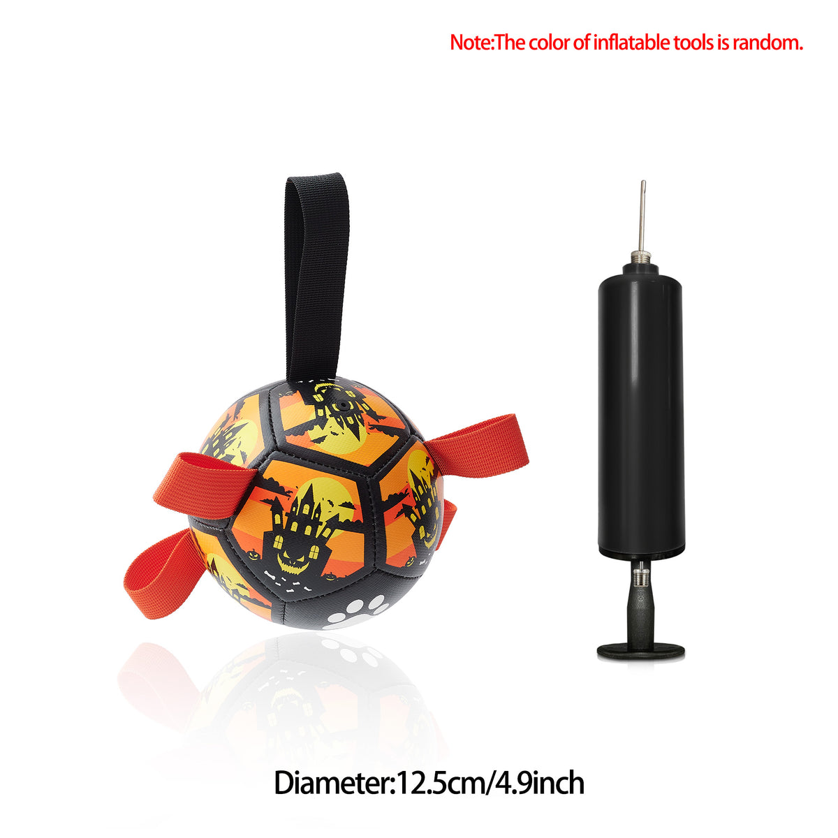 Interactive Dog Soccer Ball with Grab Tabs - Inflatable Training Toy with Pump