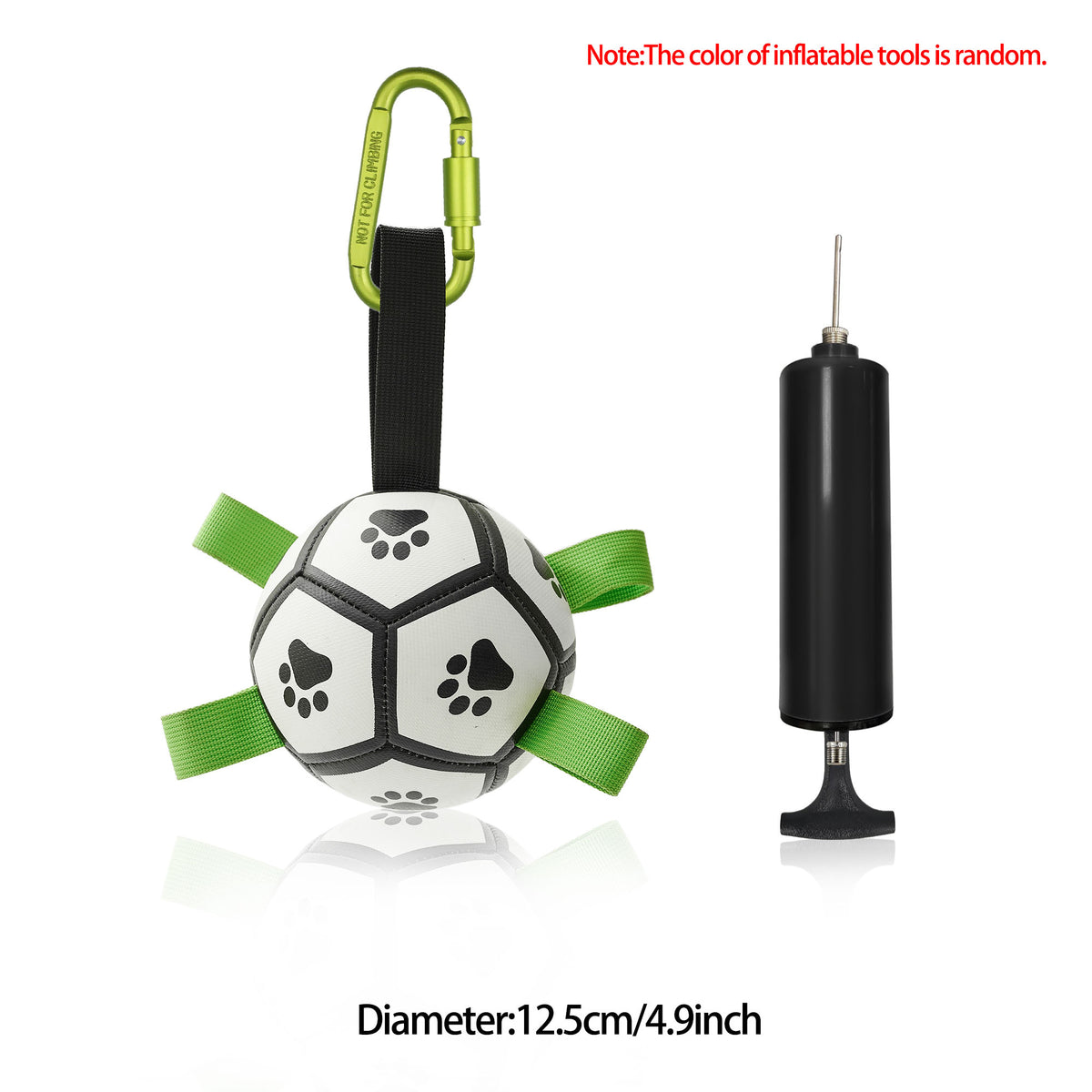 Interactive Dog Soccer Ball with Grab Tabs - Inflatable Training Toy with Pump