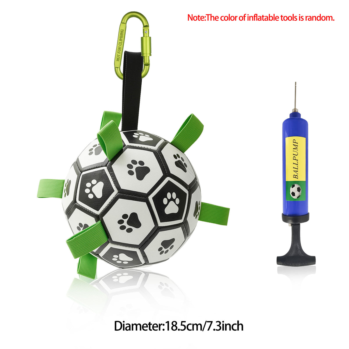 Interactive Dog Soccer Ball with Grab Tabs - Inflatable Training Toy with Pump