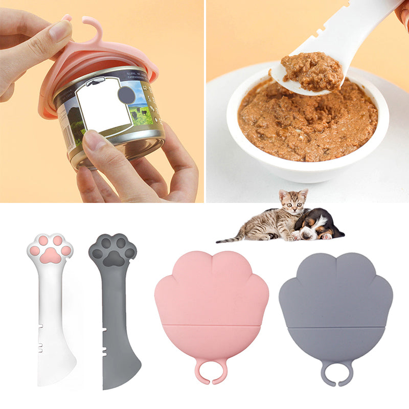 Pet Food Can Spoon & Lid Set - Multifunction Wet Food Scoop and Can Cover