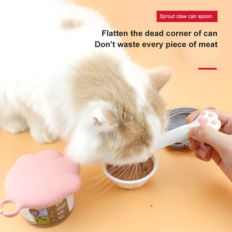 Pet Food Can Spoon & Lid Set - Multifunction Wet Food Scoop and Can Cover