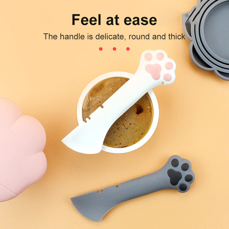 Pet Food Can Spoon & Lid Set - Multifunction Wet Food Scoop and Can Cover