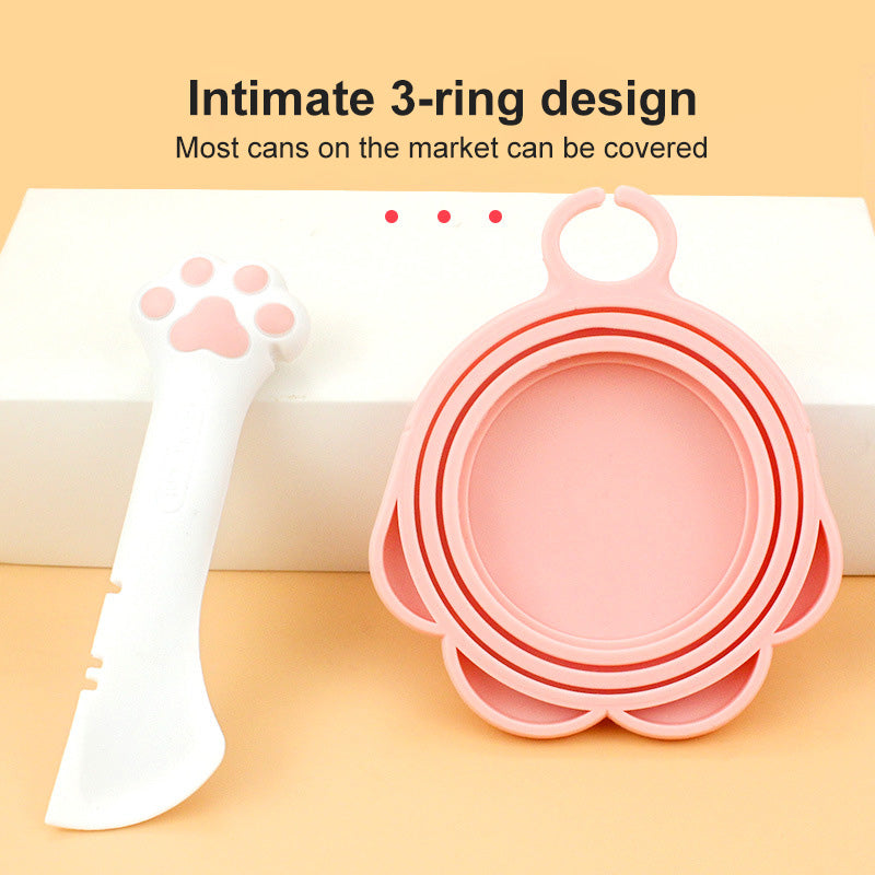 Pet Food Can Spoon & Lid Set - Multifunction Wet Food Scoop and Can Cover
