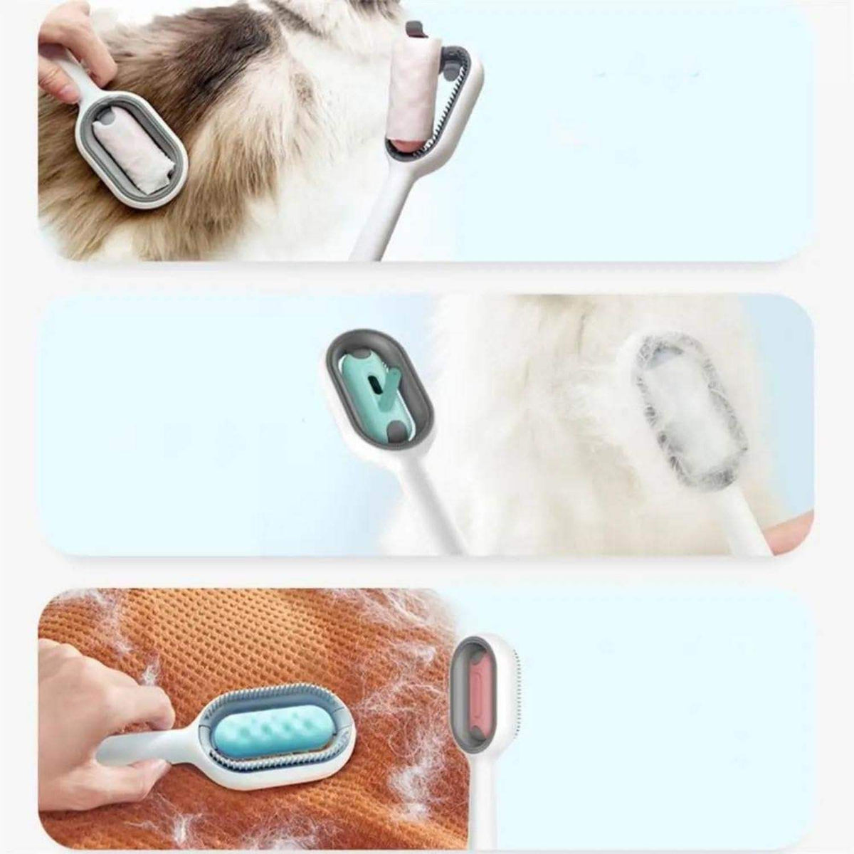 4-in-1 Cat Grooming Brush with Water Tank - Double-Sided Sticky Hair Removal Comb