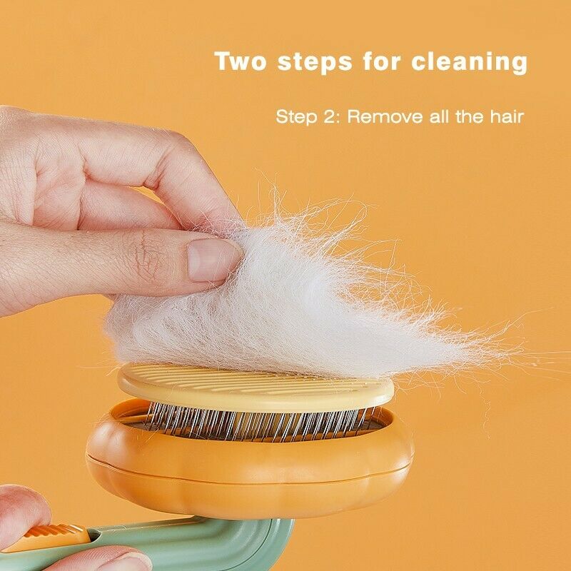 Pumpkin Self-Cleaning Slicker Brush - Gentle Grooming Brush for Dogs, Cats & Rabbits