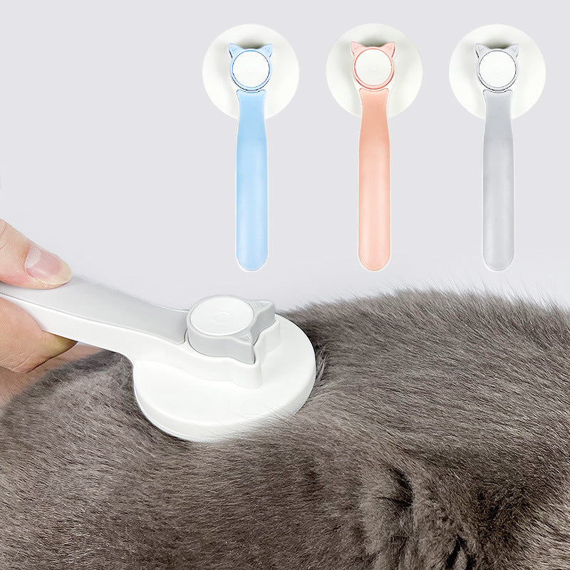 Self-Cleaning Slicker Brush for Cats & Dogs - Gentle Deshedding Brush for Long & Short Hair