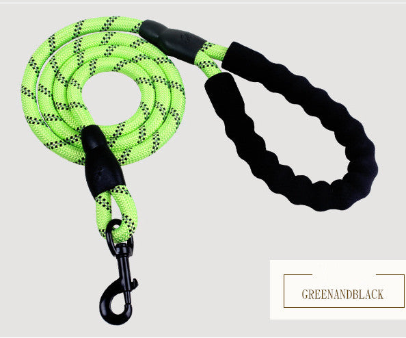 Reflective Nylon Rope Dog Leash 1.5 m - Strong Lead for Small, Medium & Large Dogs