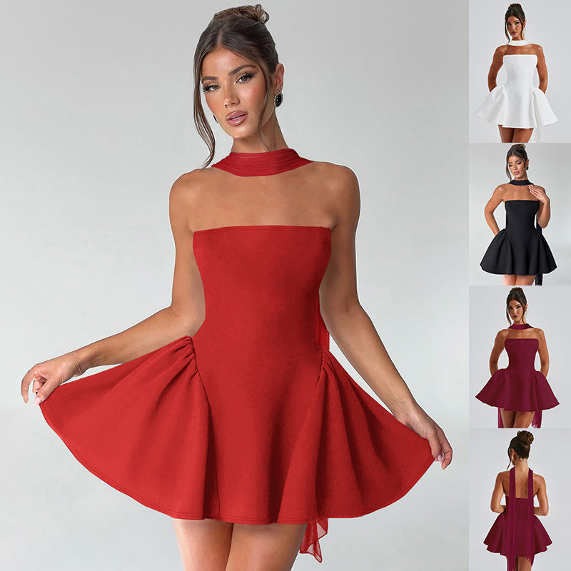 Sexy Tube Top Dress with Back Zipper Design Fashion Short for Party