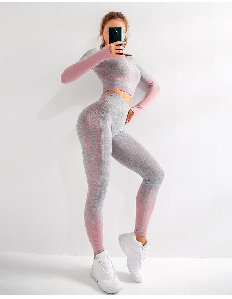 Women Yoga Sets Gym Fitness Athletic 2 Pcs Sports Suits Set Pants