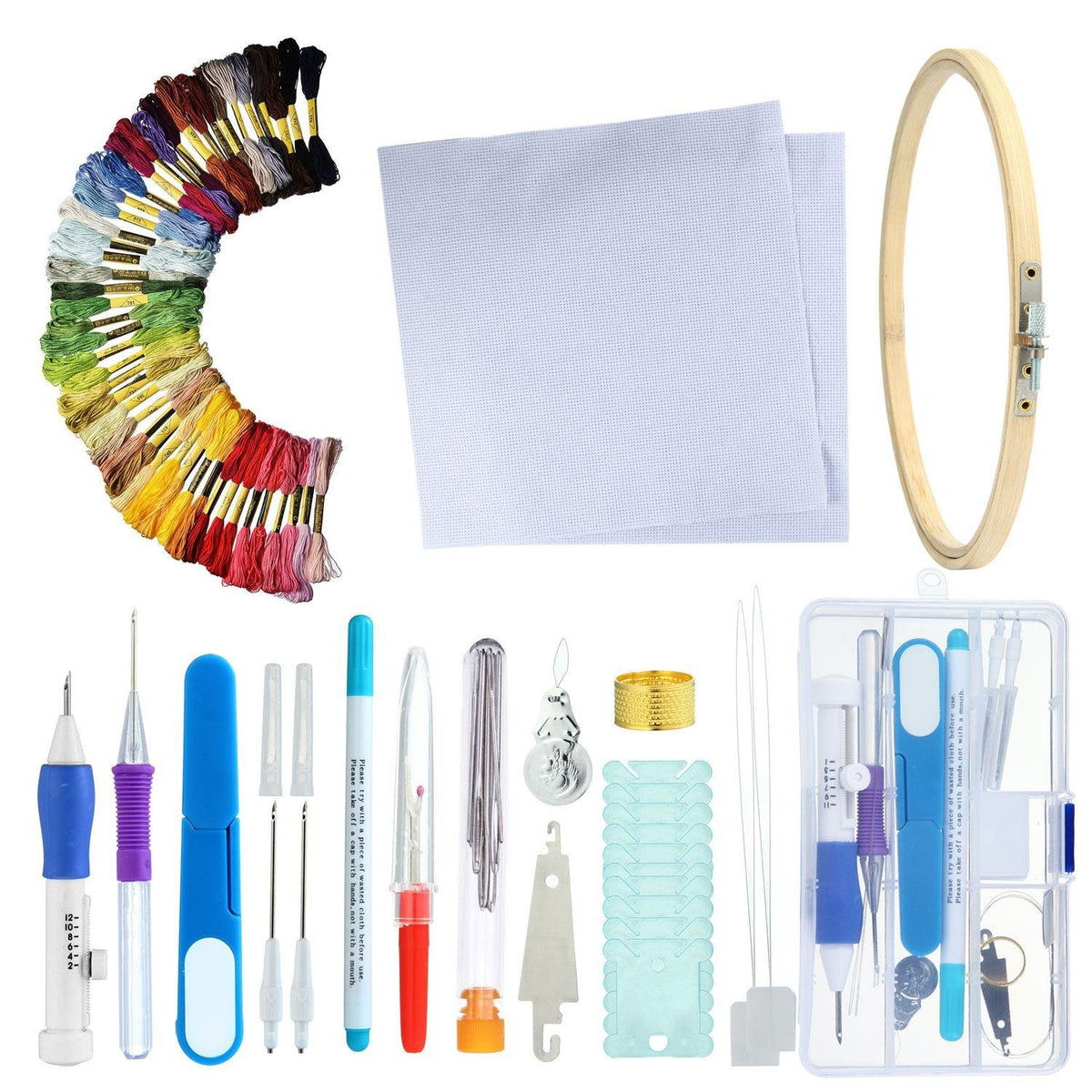 DIY Embroidery Starter Kit with 50 Threads - Cross Stitch Craft Set