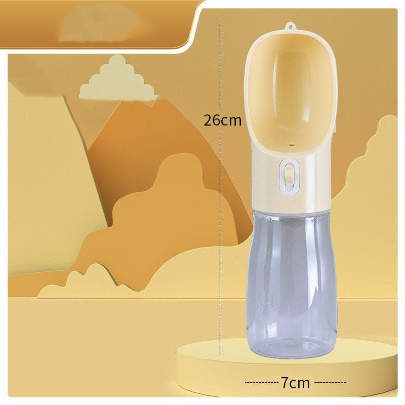 Portable Dog Water Bottle with Food Bowl - Travel Pet Drinking Bottle 458 ml
