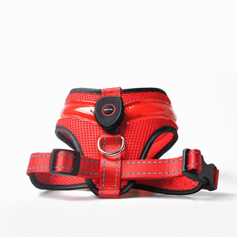 LED Dog Harness Vest - USB Rechargeable Light-Up Reflective Harness
