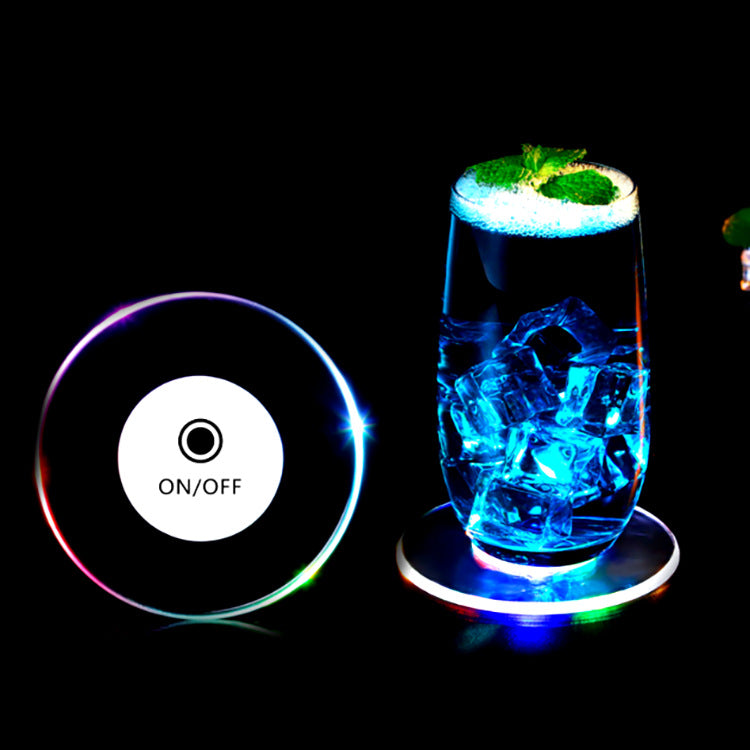 LED Glow Acrylic Crystal Coaster - Light-Up Drink Coaster