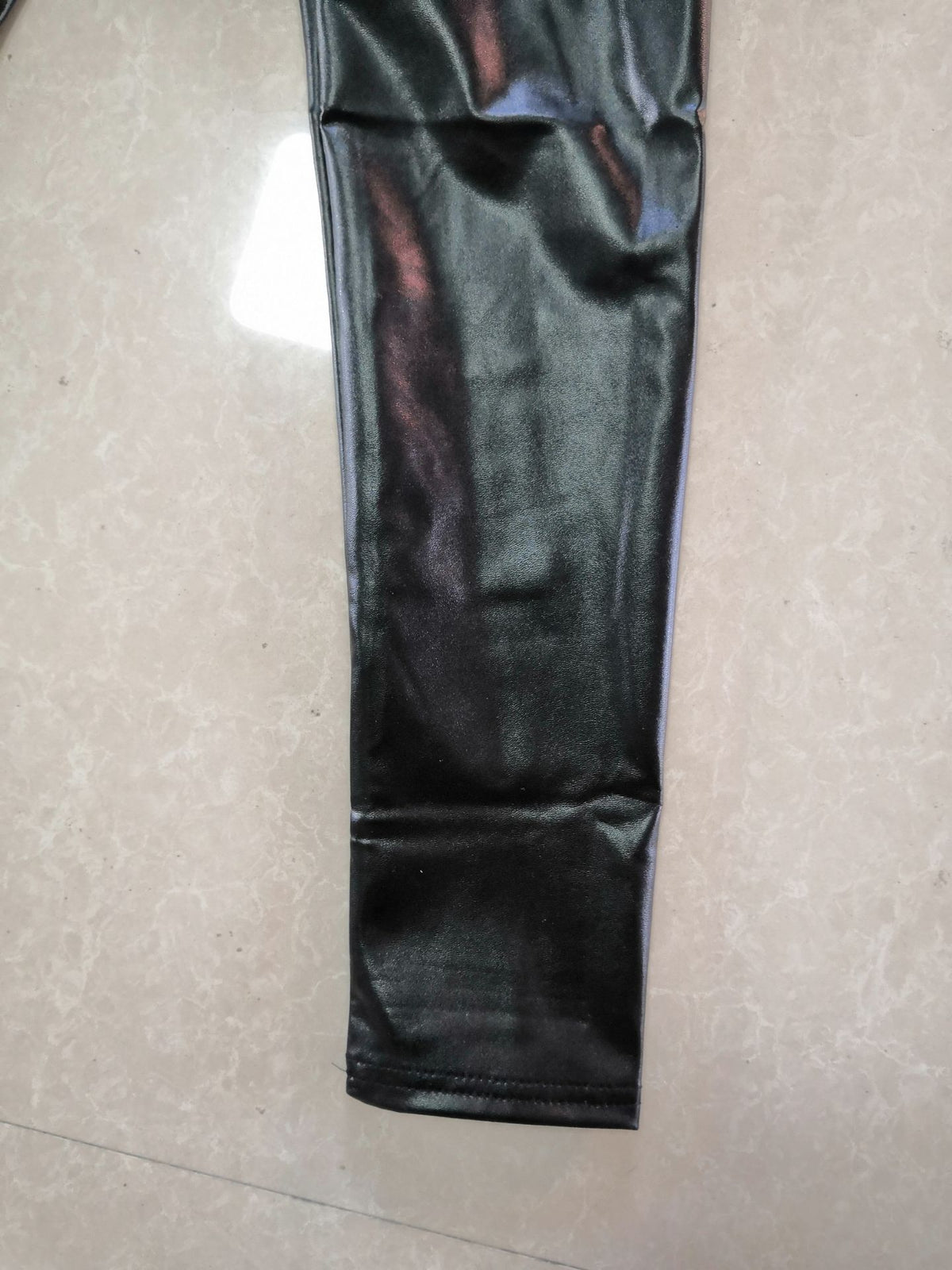 Reflective Hip Leather Pants Elastic High Waist Leggings