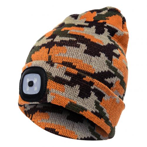 Knit Hat Button Cell Type Knitted with Light Glowing