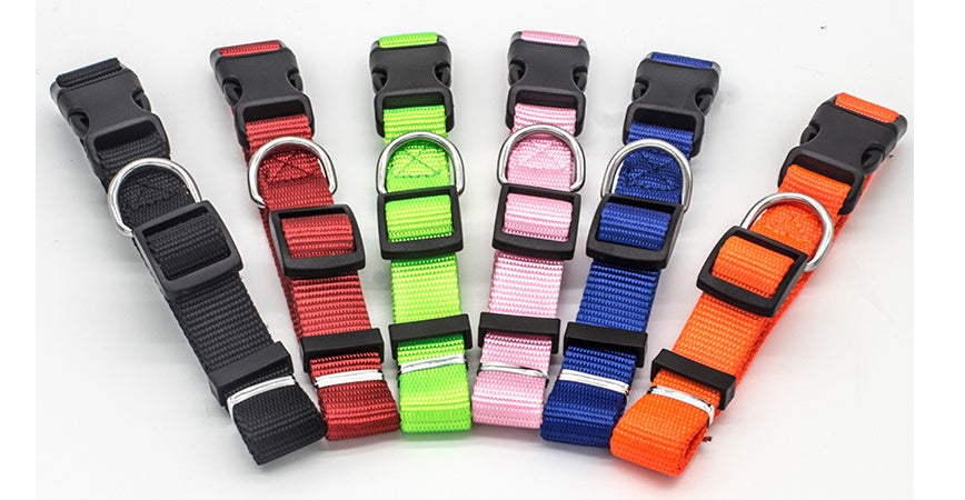 Adjustable Nylon Dog Collar - Durable Quick Release Collar for Dogs & Cats