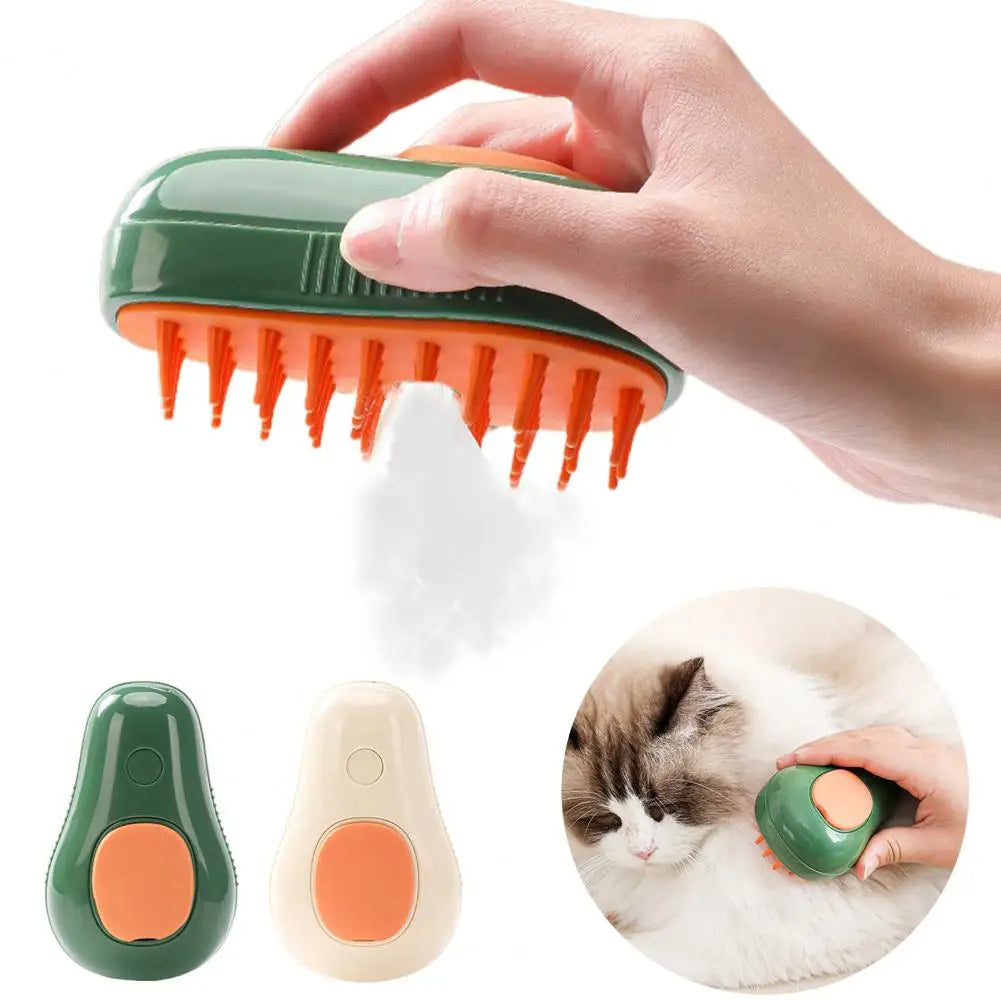 Avocado Steamy Cat Brush - 3-in-1 Self-Cleaning Spray Grooming Comb