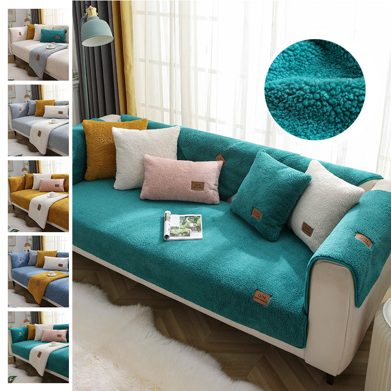 Modern Solid Color Winter Lambswool Sofa Cushion