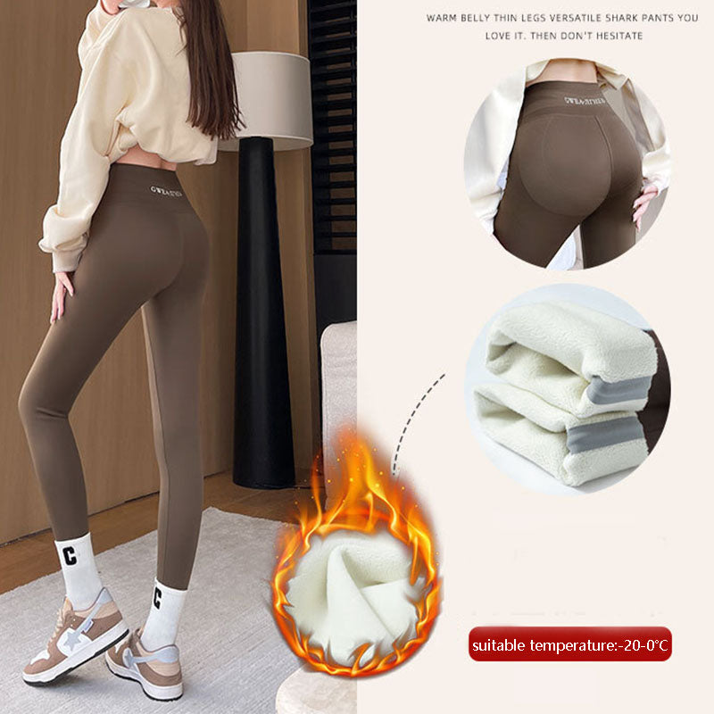 Fleece Thickened Leggings Winter-20 to 5 Shark Pants for Women High