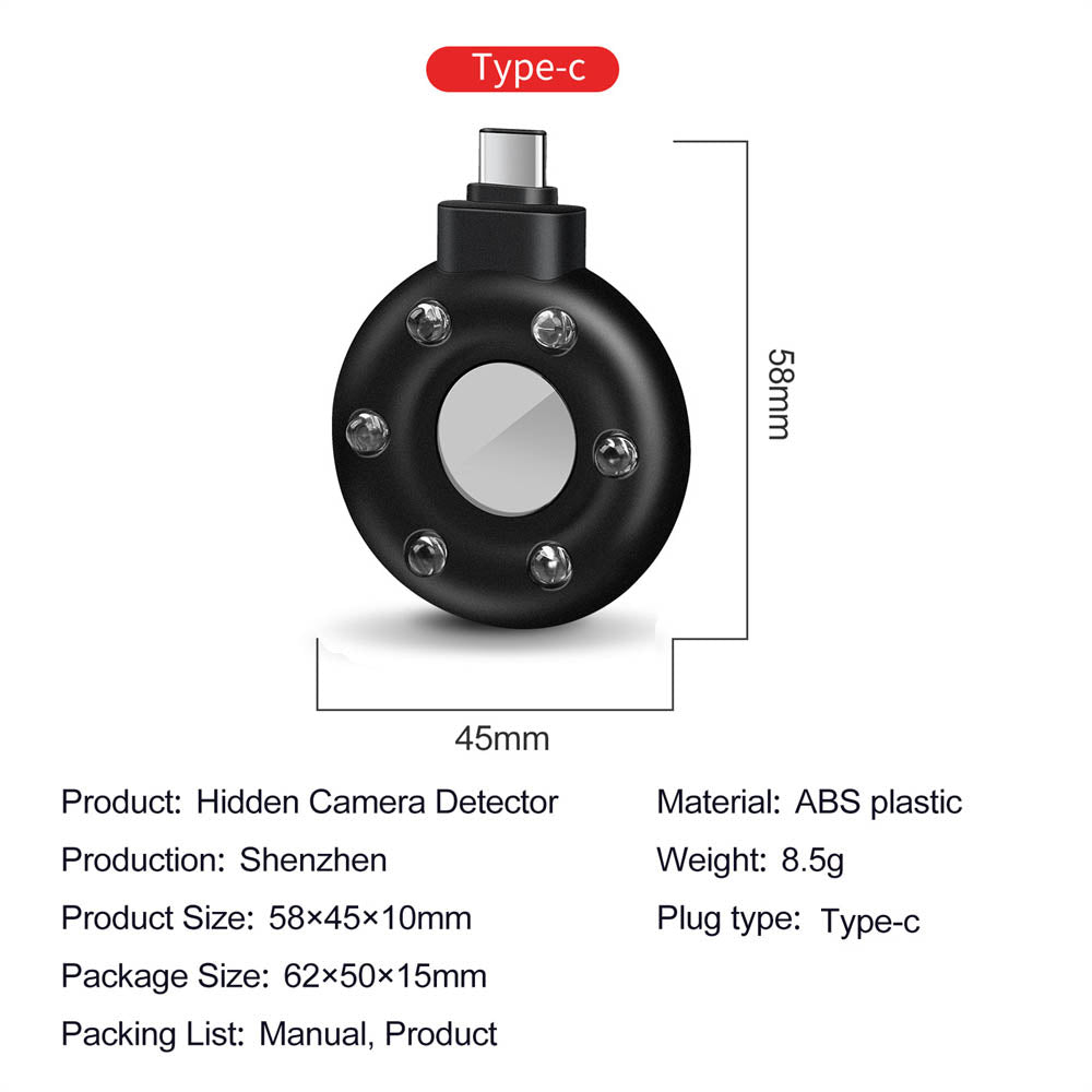 Anti-Spy Hidden Camera Detector - Portable Privacy Finder