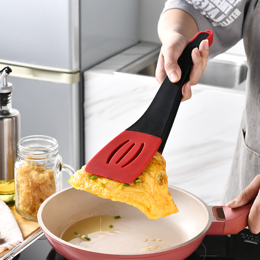 3-in-1 Silicone Frying Spatula Clip - Food Tongs