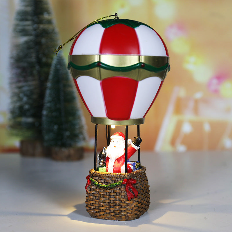 Christmas Resin Luminous Old Man Snowman Decoration Ornaments