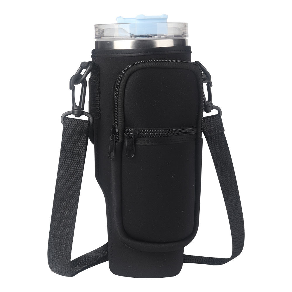 Neoprene Tumbler Sleeve with Strap - Insulated Cup Carrier