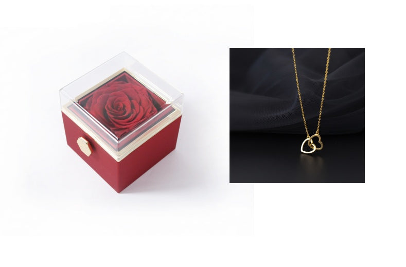 Acrylic Rotating Rose Jewelry Box
