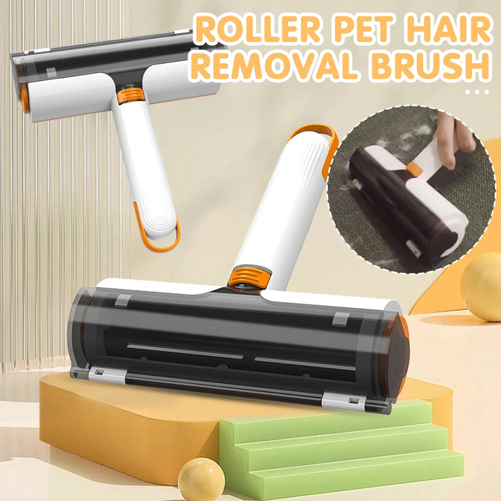 2-in-1 Reusable Pet Hair Remover Roller - Washable Lint Brush for Sofa & Clothes