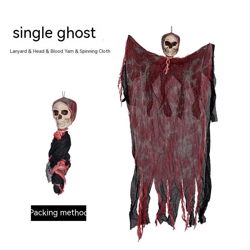 Halloween Hanging Ghost Pendant Dyed Blood Horror Skull for Party
