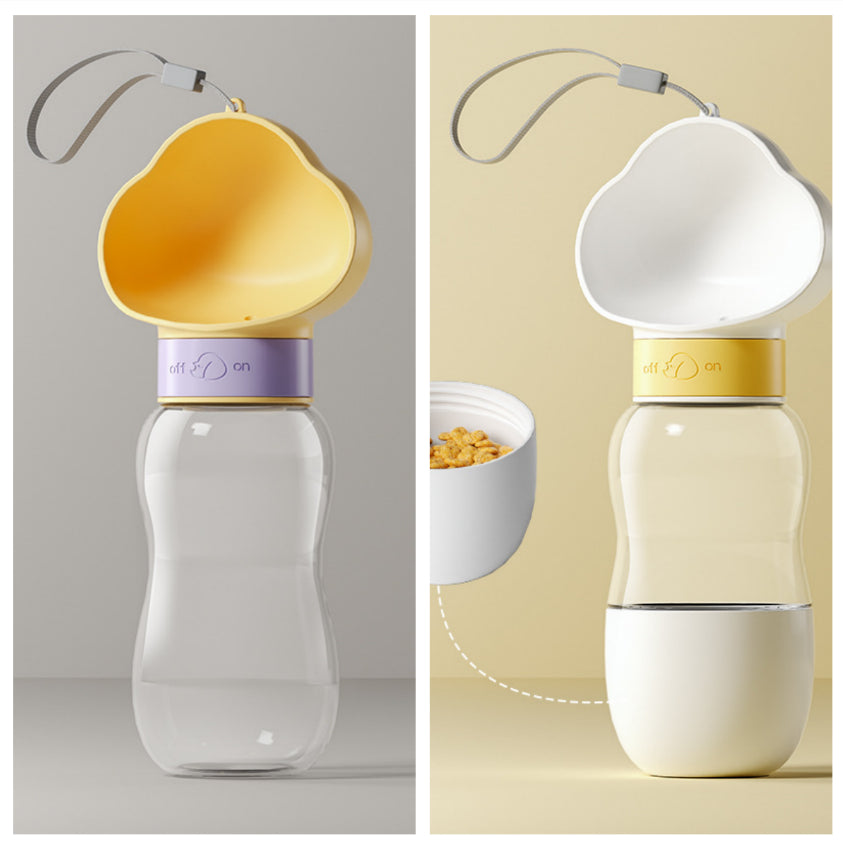 Cloud Dog Water Bottle - Portable Walking Drinker with Wide Bowl