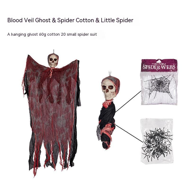 Halloween Hanging Ghost Pendant Dyed Blood Horror Skull for Party