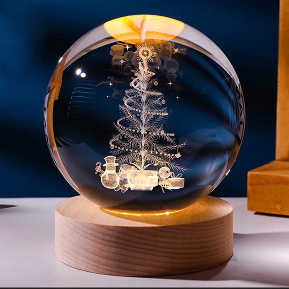 Starry Sky Planet Moon Crystal Ball Night Light - Galaxy Decor Lamp