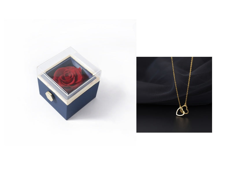 Acrylic Rotating Rose Jewelry Box