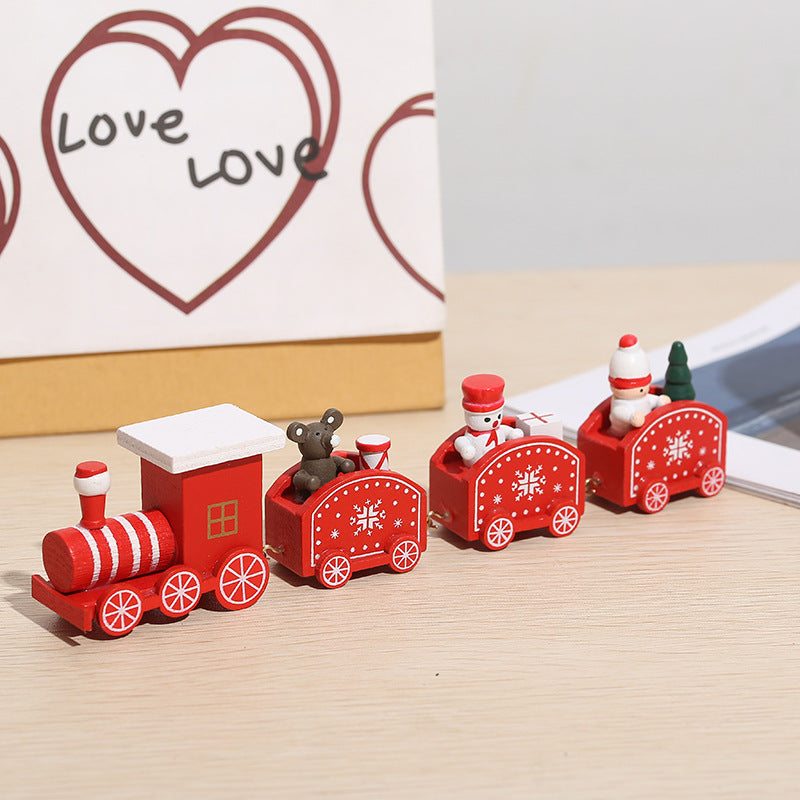 Christmas Wooden Train Decorations | Xmas Holiday Decor