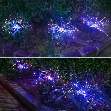 Christmas Ground Plug Solar Fireworks Light LED String Copper Wire
