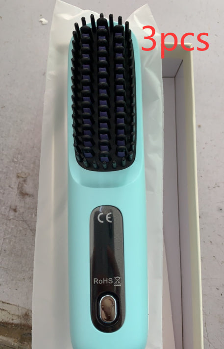 2-in-1 Straight Hair Comb Wireless Straightener Brush Fast Heating