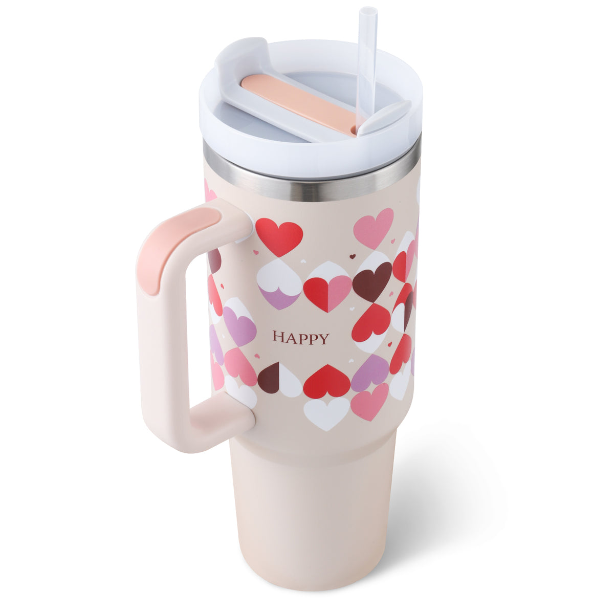 40oz Insulated Tumbler with Handle & Straw - Stainless Steel Leakproof Travel Mug