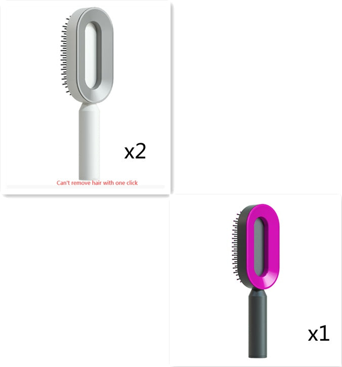 Self Cleaning Hair Brush for Women One-Key Loss Airbag Massage Scalp