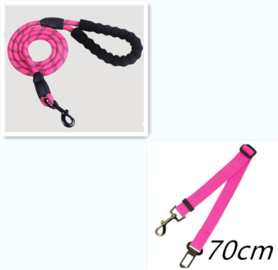 Reflective Nylon Rope Dog Leash 1.5 m - Strong Lead for Small, Medium & Large Dogs