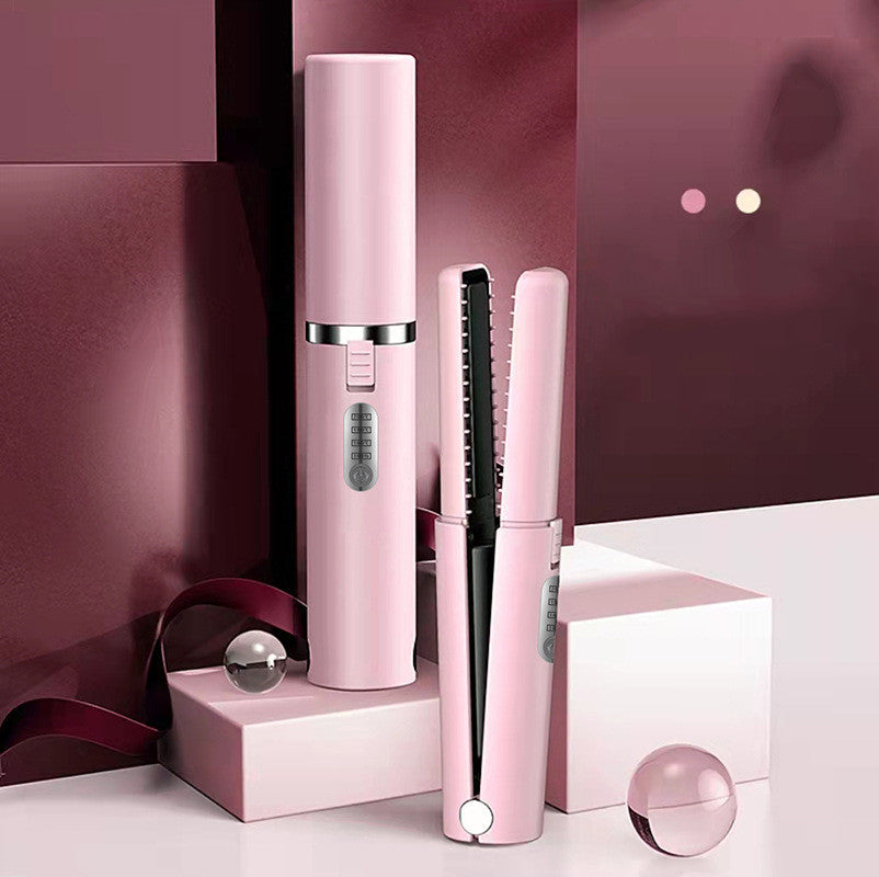Mini Wireless Travel Hair Straightener - USB Rechargeable Ceramic Flat Iron