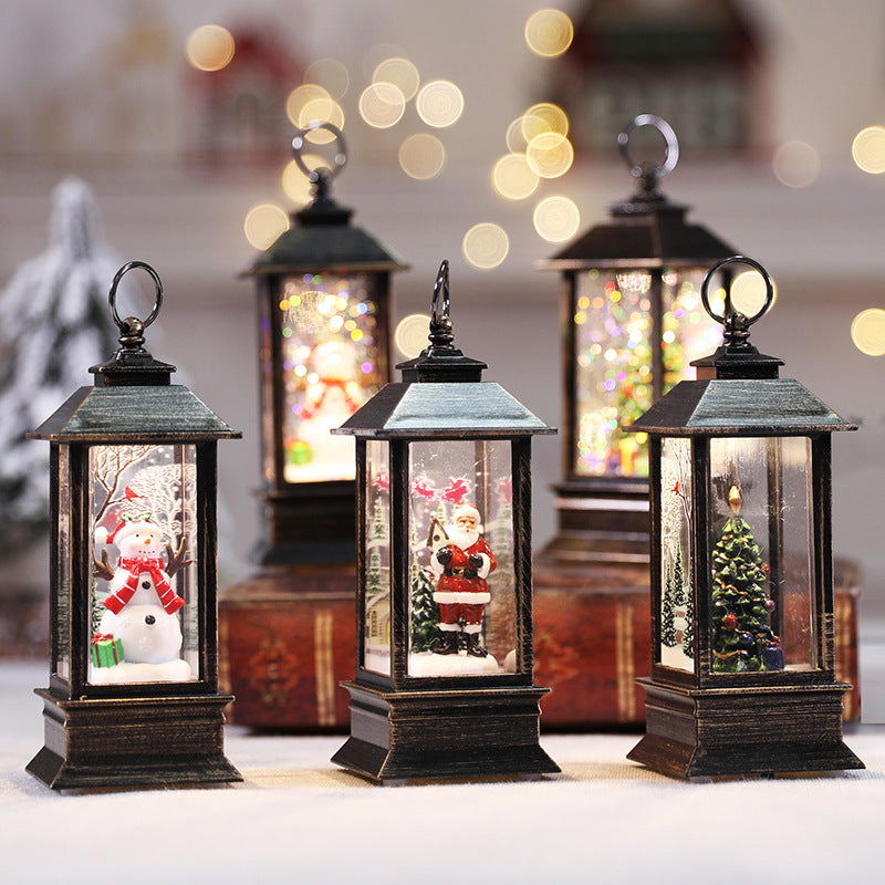 Christmas Simulation LED Flame Small Oil Lamp | Xmas Holiday Decor