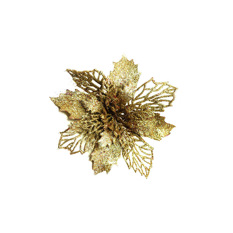 Christmas Glitter Artifical Flowers Tree Decorations for Home Fake