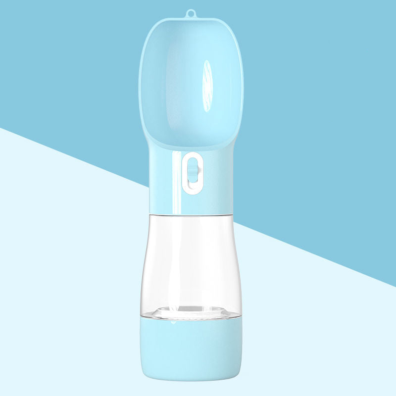 2-in-1 Portable Dog Water Bottle & Food Container - Travel Pet Feeder with Strap