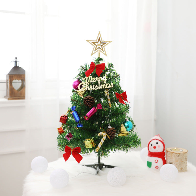 Christmas Mini Tree with Lights Small Accessories Bow Bells Pine