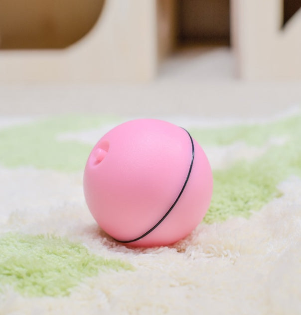LED Rolling Cat Toy Ball - Light-Up Interactive Ball with Bell & Feathers